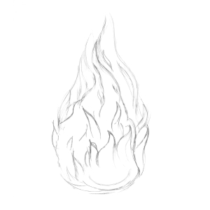 fire sketch drawing