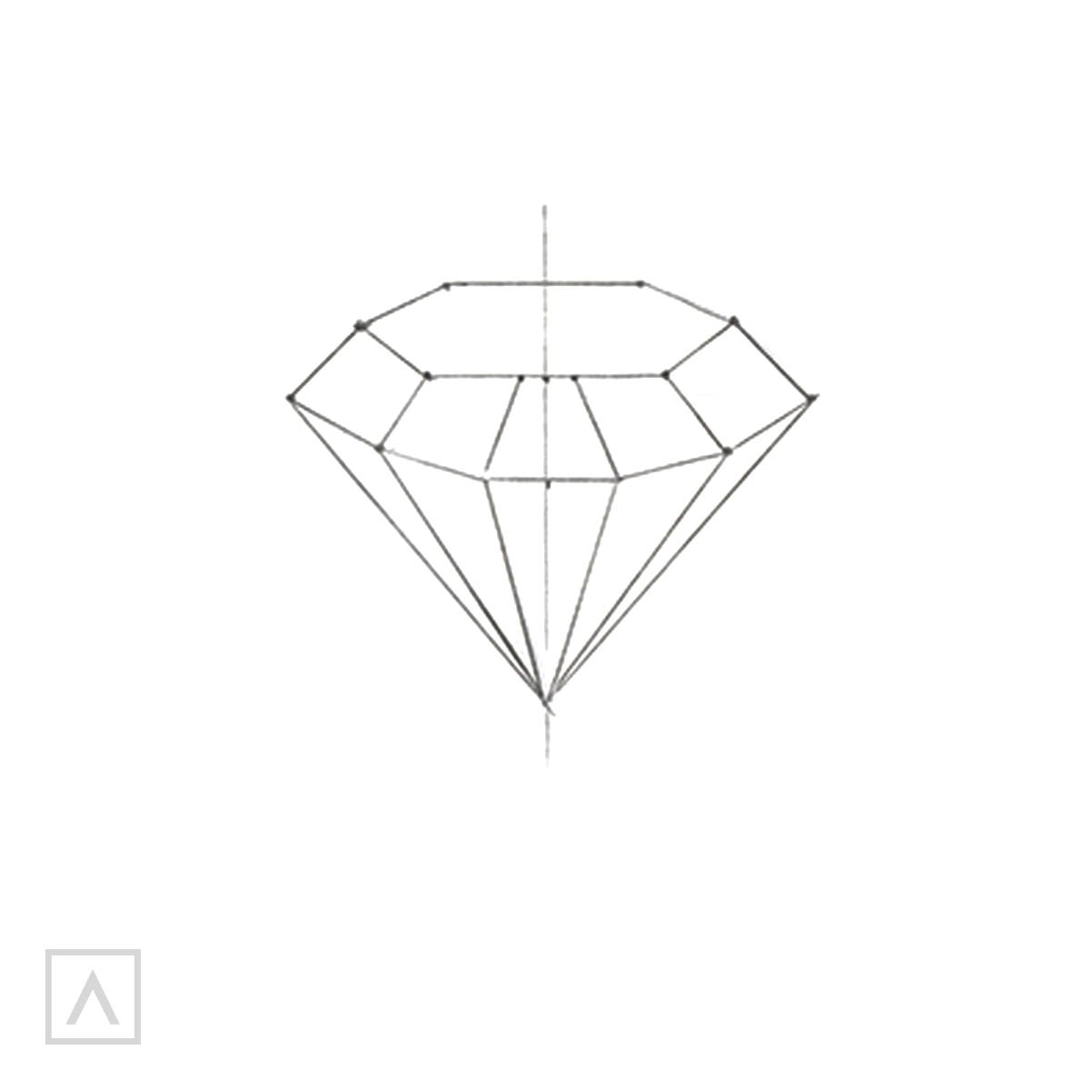 how to draw a diamond step by step easy