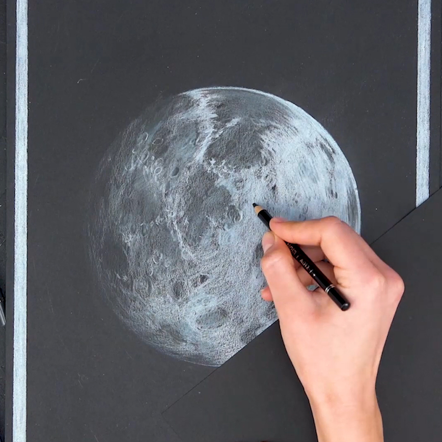 COLOR PASTEL ART # 1 : Lovely Moon | with easy steps and procedures —  Steemit