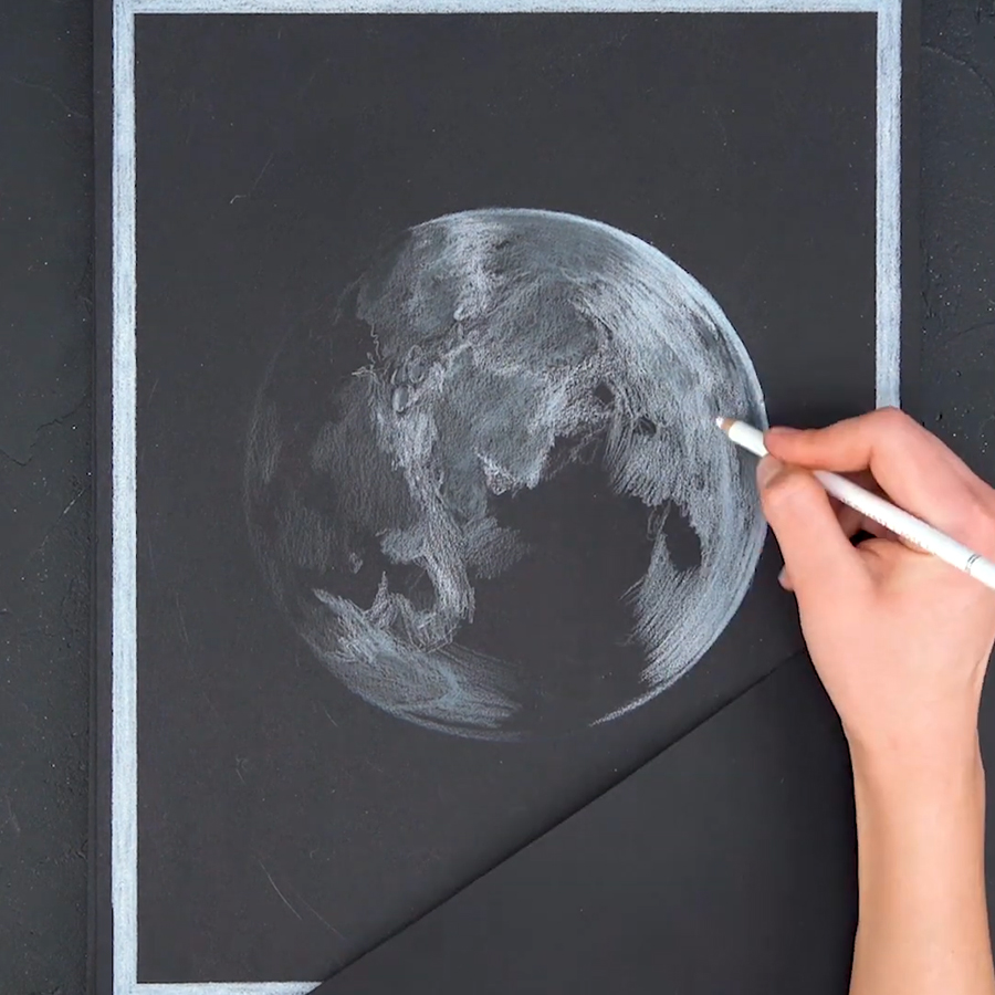 How to Make a Moon Drawing on Black Paper –