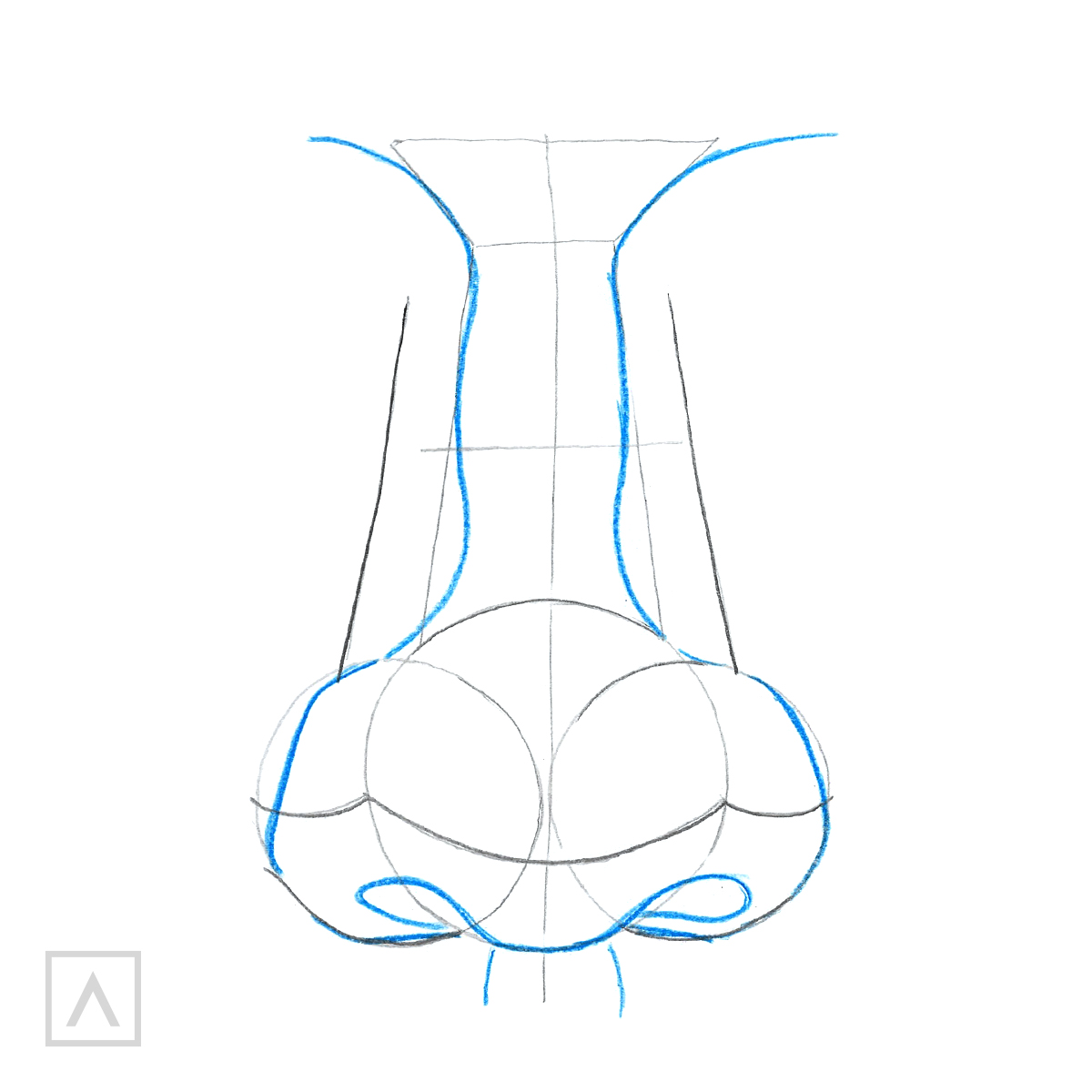 How to Draw a Nose - Step 3