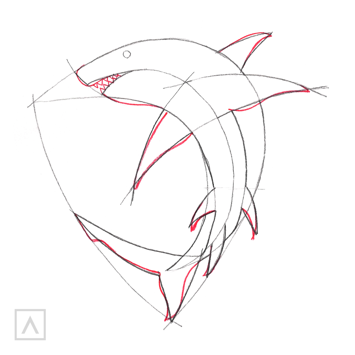 How to Draw a Shark - Step 4