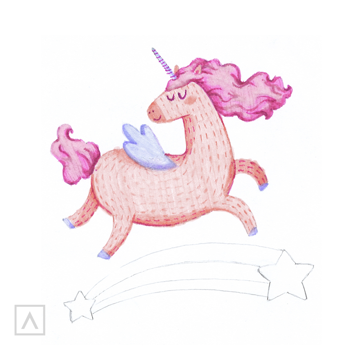 How to Draw a Cute Baby Unicorn - SUPER EASY - HAPPY DRAWINGS - YouTube