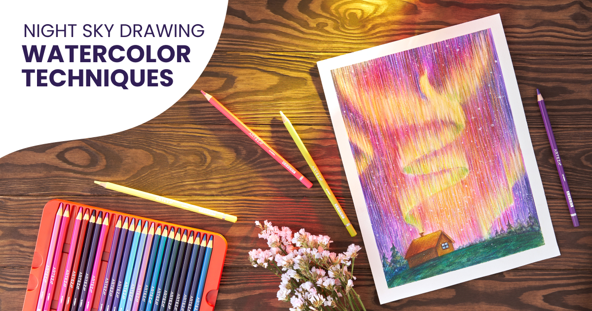 Make a Night Sky Drawing with Watercolor Pencils | ARTEZA