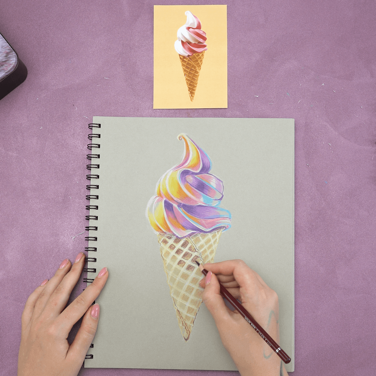 ice cream pencil drawing