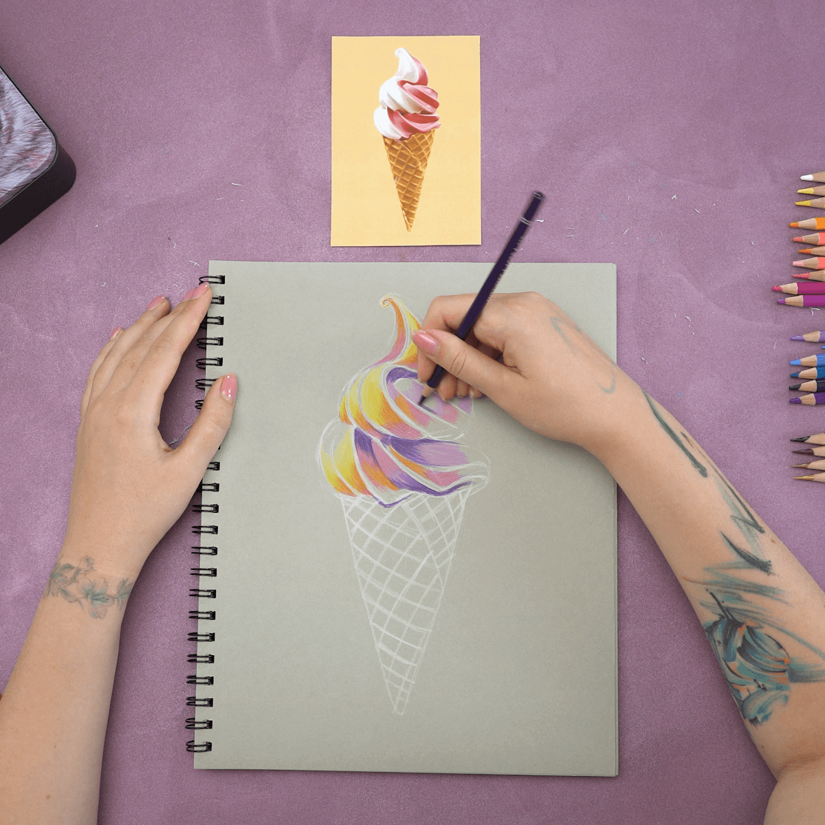 Ice Cream Cone Drawing Step 7