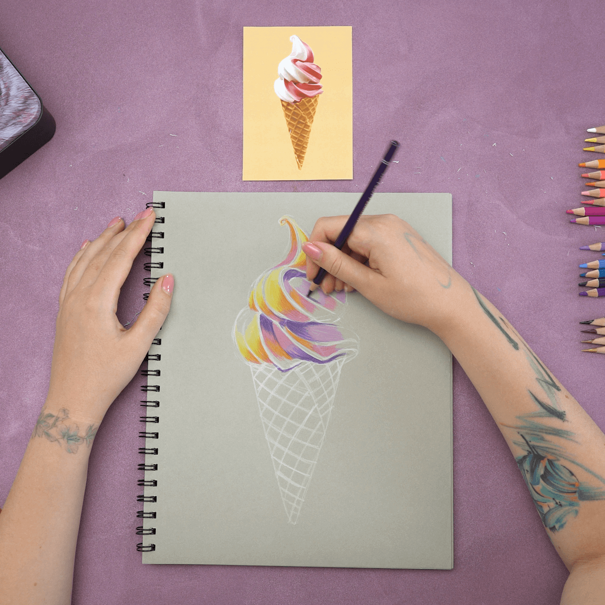 How To Draw Ice Cream With Colored Pencils Arteza Camp Day 5 Arteza