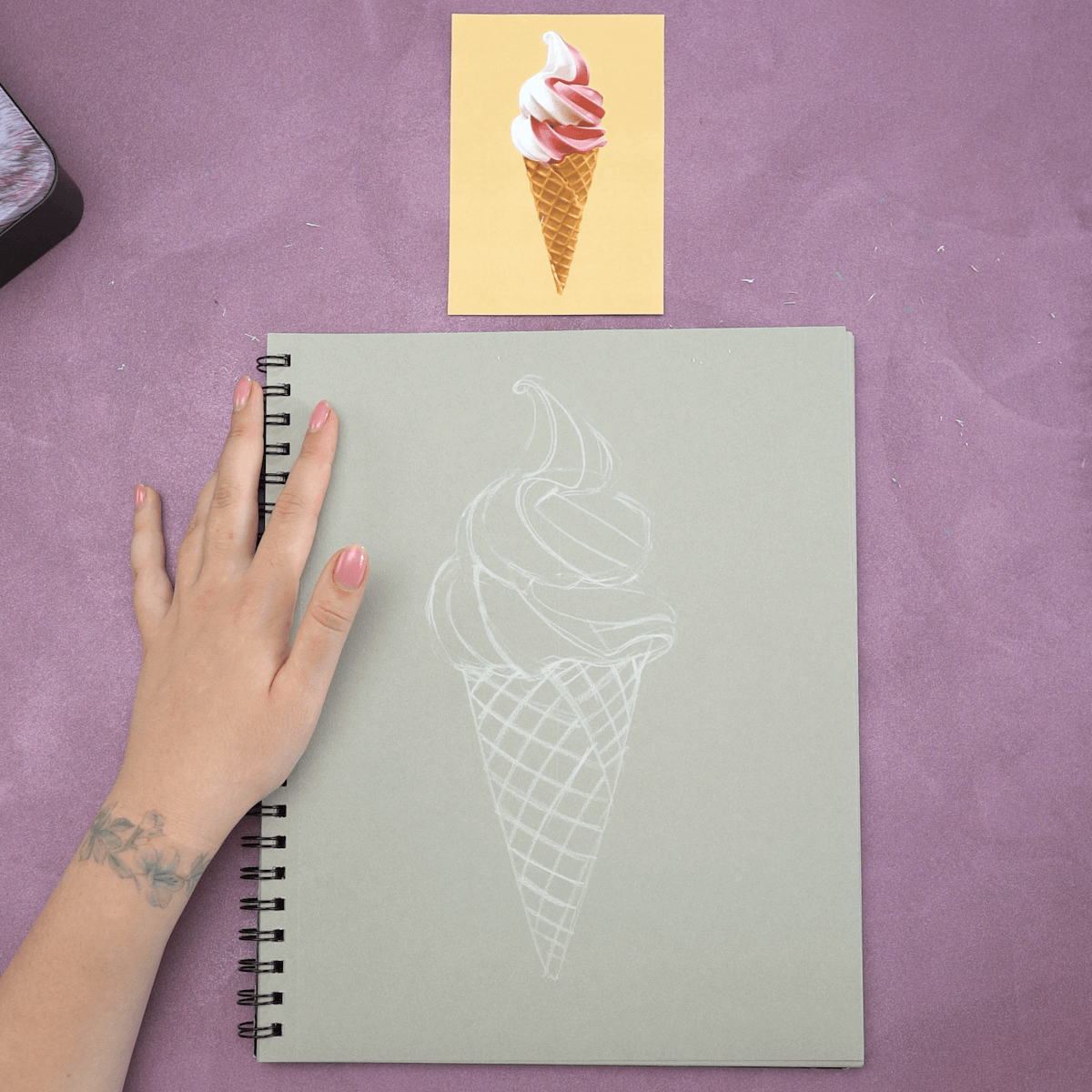 Ice Cream Cone Drawing Step 4