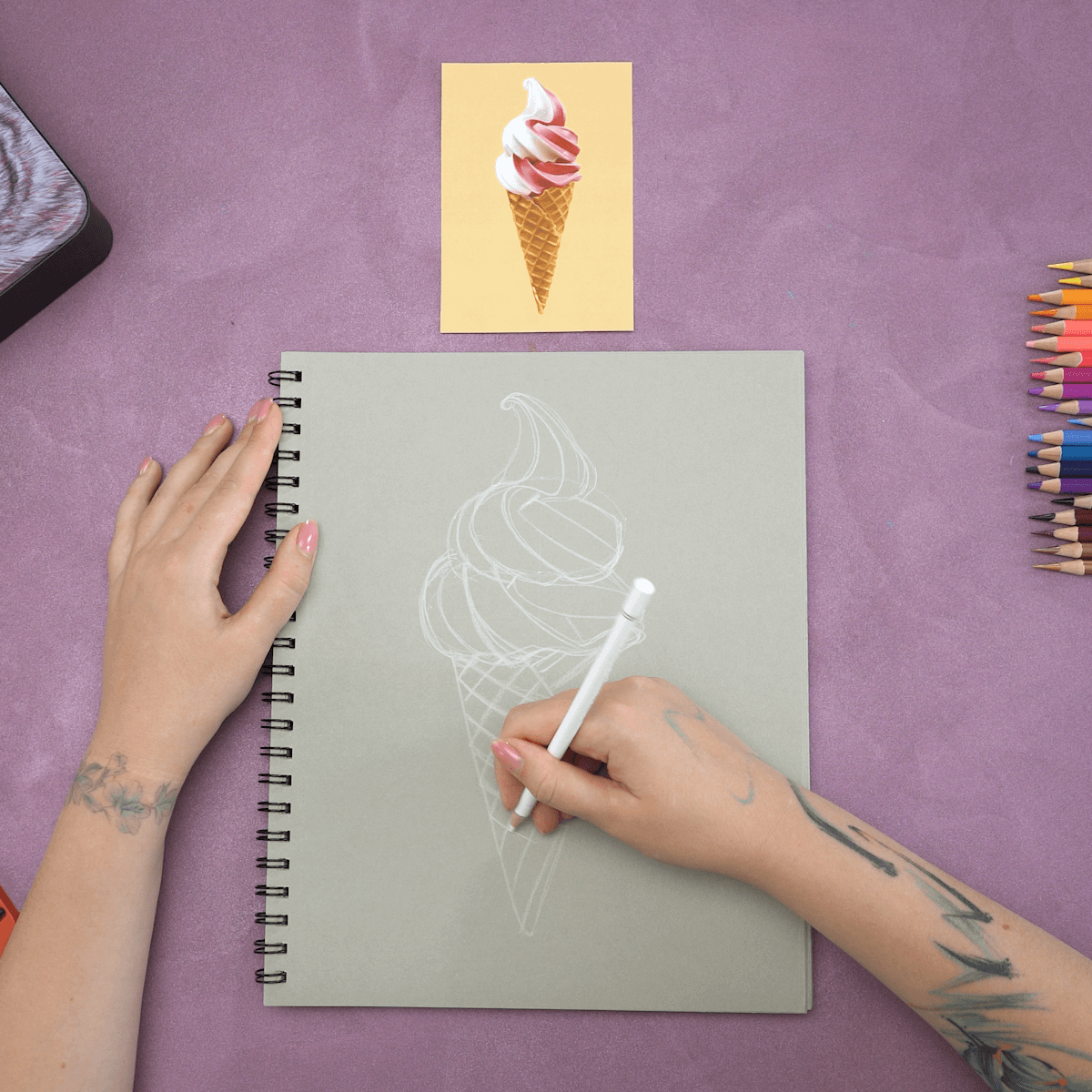 Ice Cream Cone Drawing Step 3