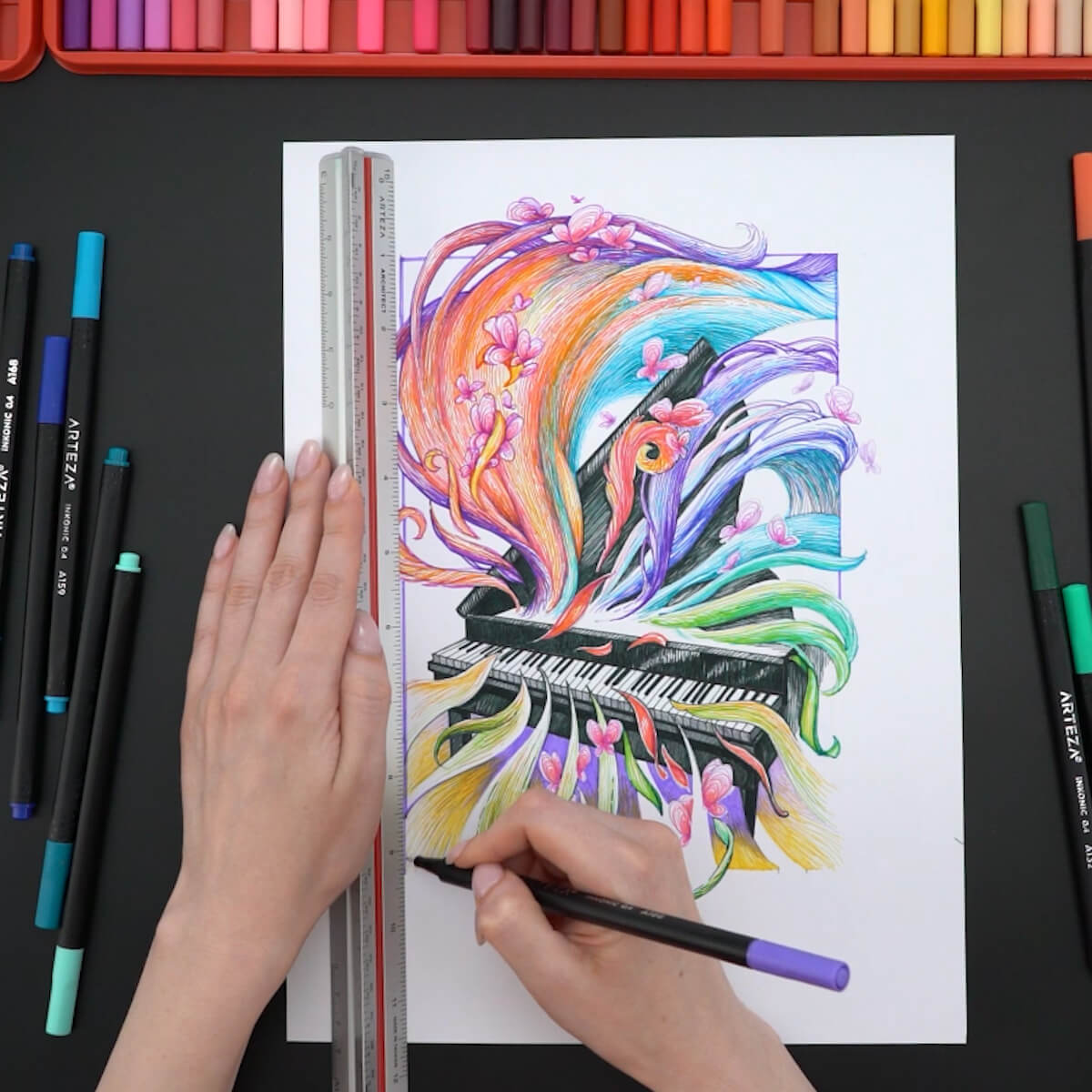 Grand piano drawing