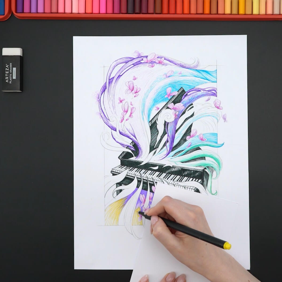 Increíble dibujo de pianoIncreíble dibujo de piano  