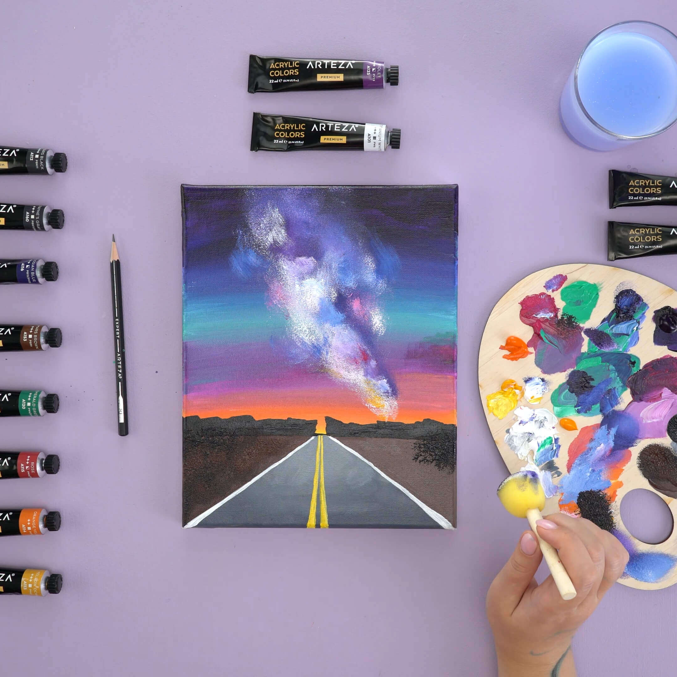 how to paint a starry night with acrylics