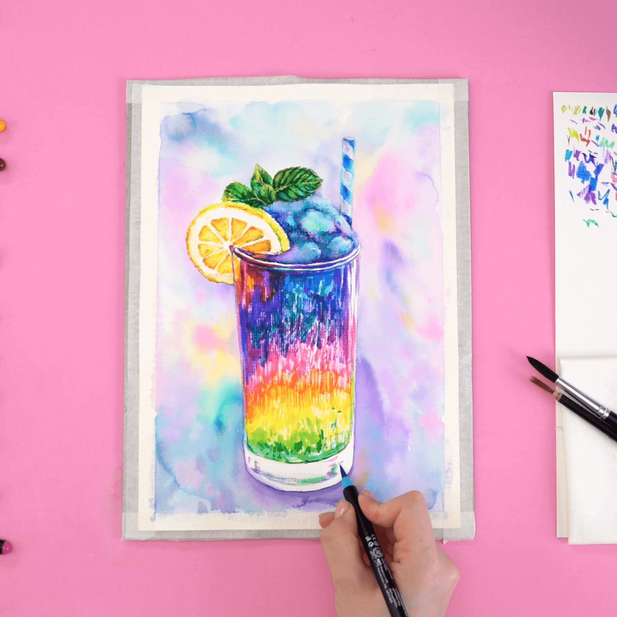 15 Watercolor Techniques Using Arteza Real Brush Pens