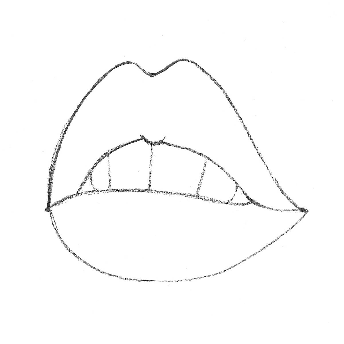 how to draw lips from the side