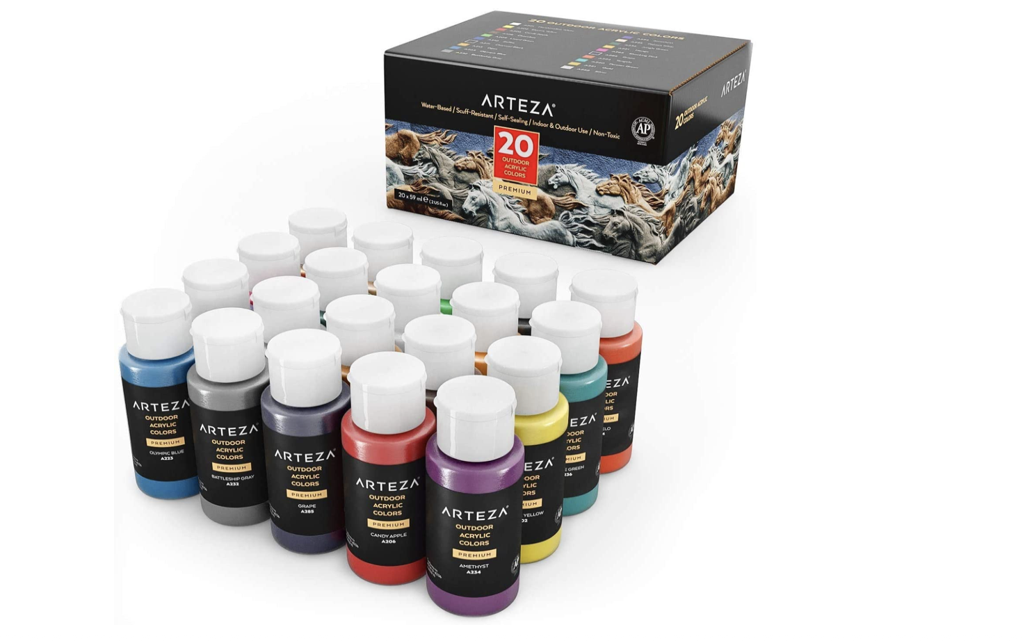 Outdoor Acrylic Paint - Set of 20