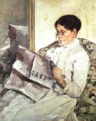 Reading “Le Figaro”, by Mary Cassatt, 1878