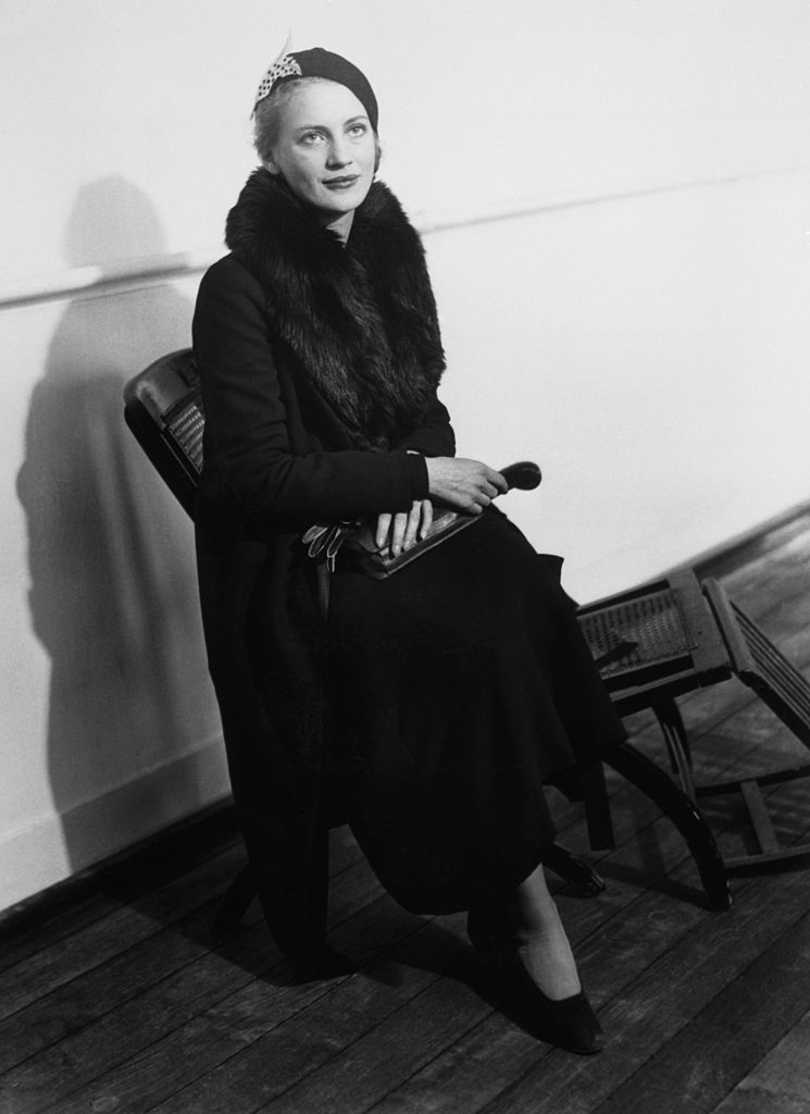 Miss Lee Miller aboard the S. S. Ile de France as she arrived in New York 1932