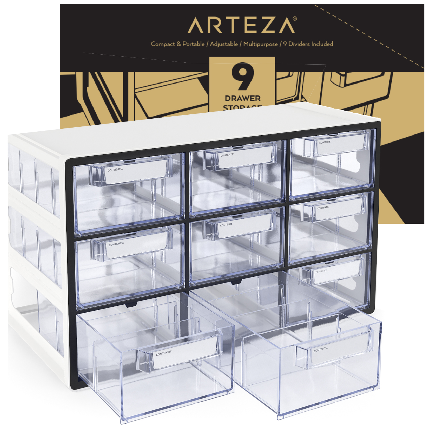 Arteza 16-Drawer Storage Cabinet