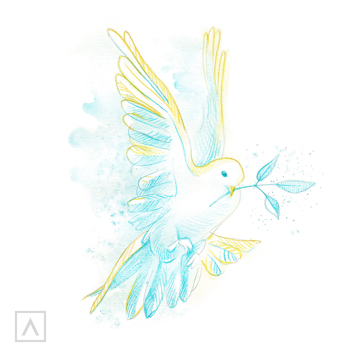 Peace Dove Minimalist Illustration Graphic by sargatal · Creative Fabrica