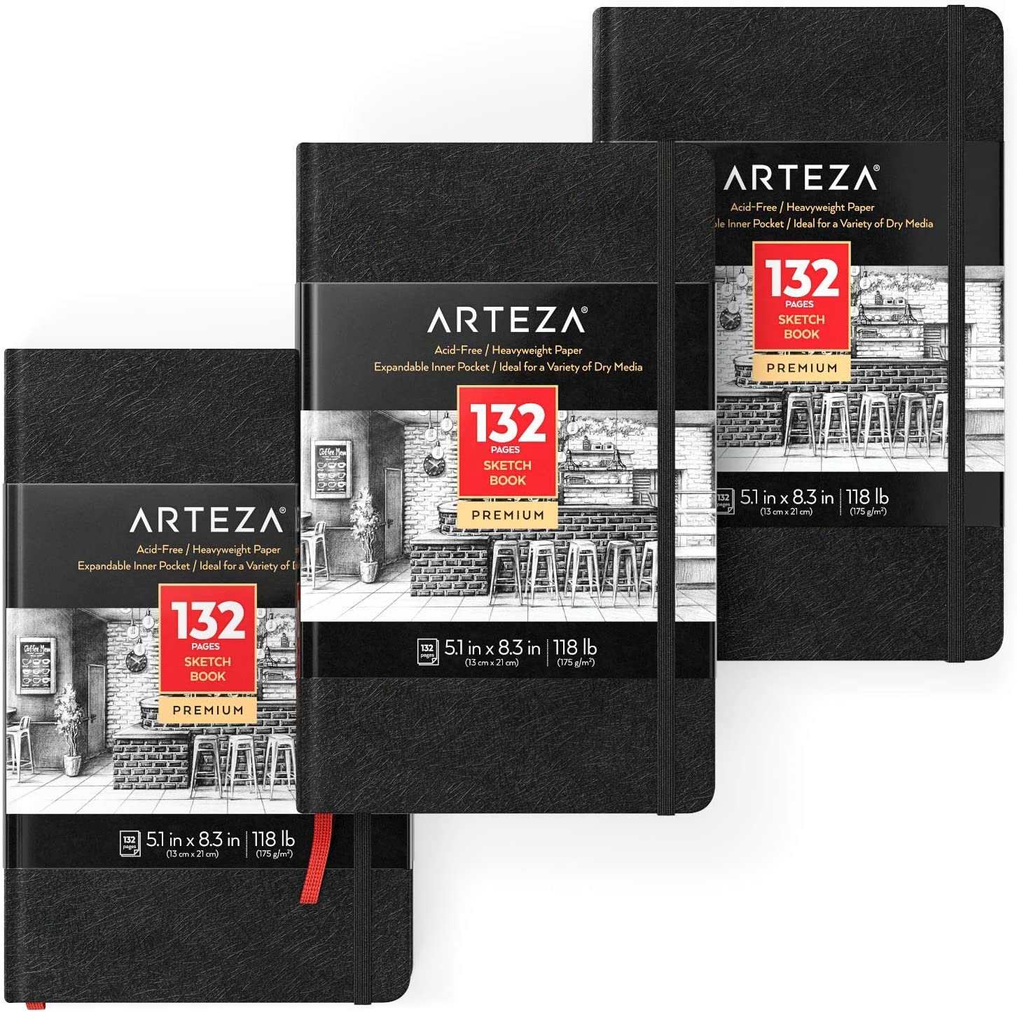 Spiral-Bound Scrapbook, 8.5 x 11, 40 Black Sheets by Arteza