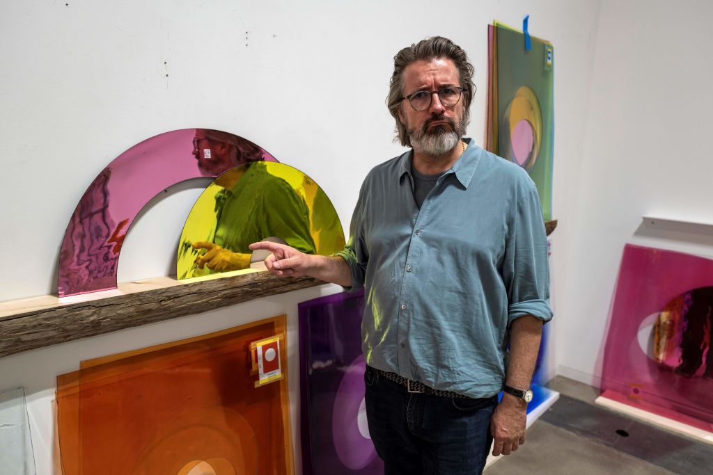 Berlin-based Danish-Icelandic artist Olafur Eliasson poses in his studio in Berlin on June 30, 2020