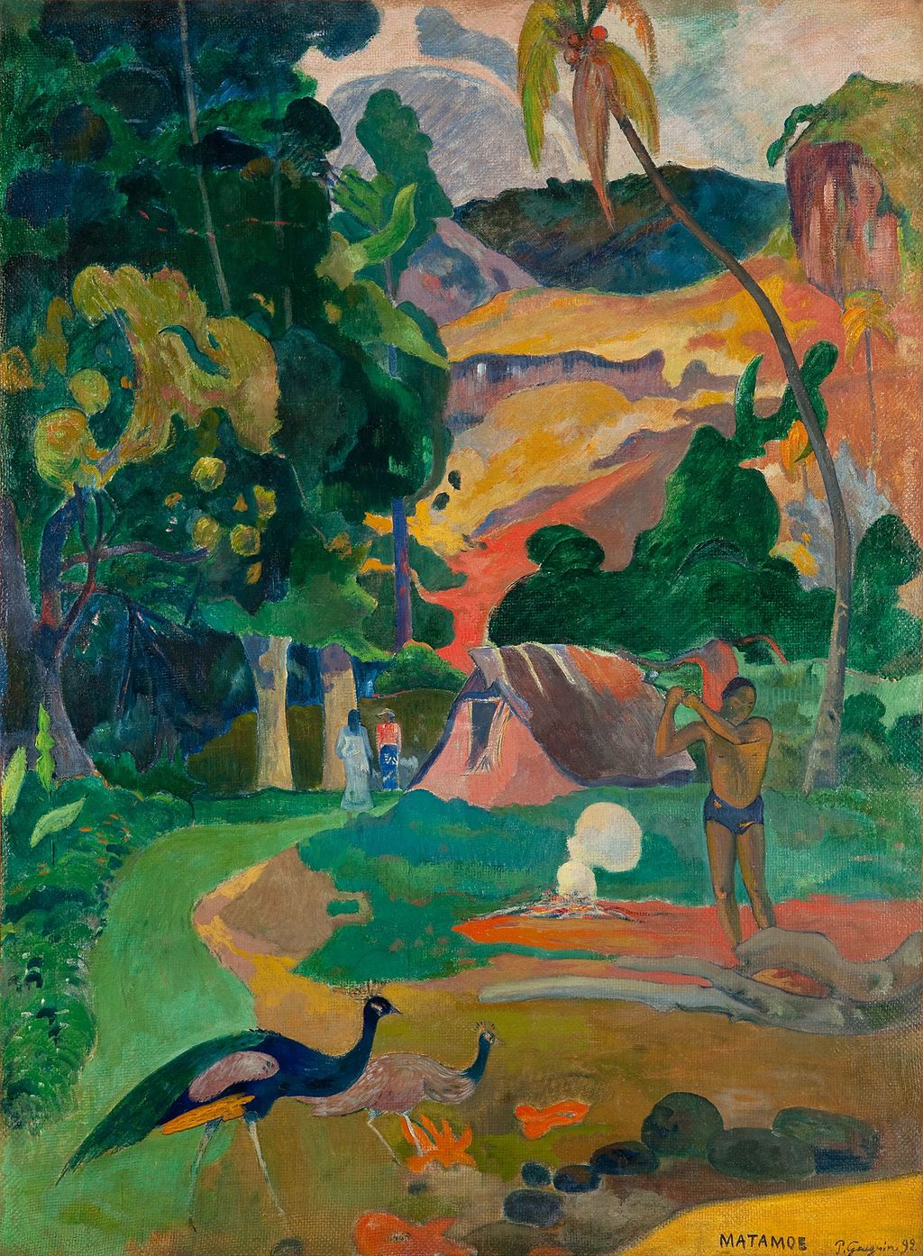 Paul Gauguin, “Matamoe (Death), Landscape with Peacocks,” 1892