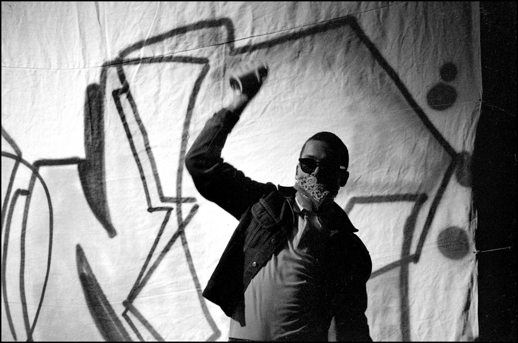 American grafitti artist, DONDI (Donald White, 1961 - 1998), at The Venue, London, 27th November 1982