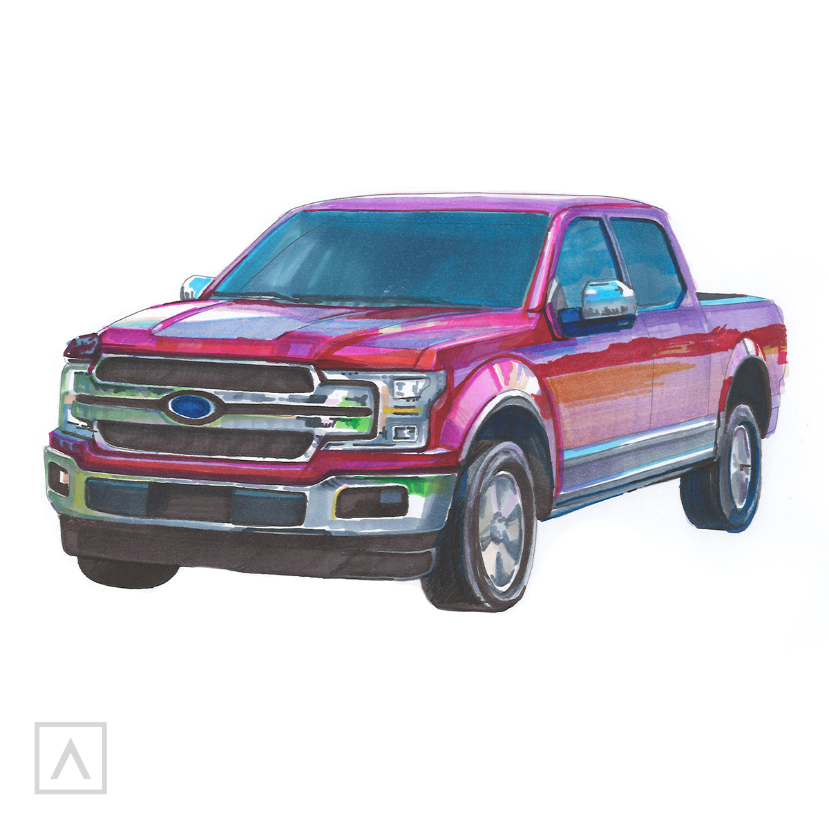 truck drawings in pencil