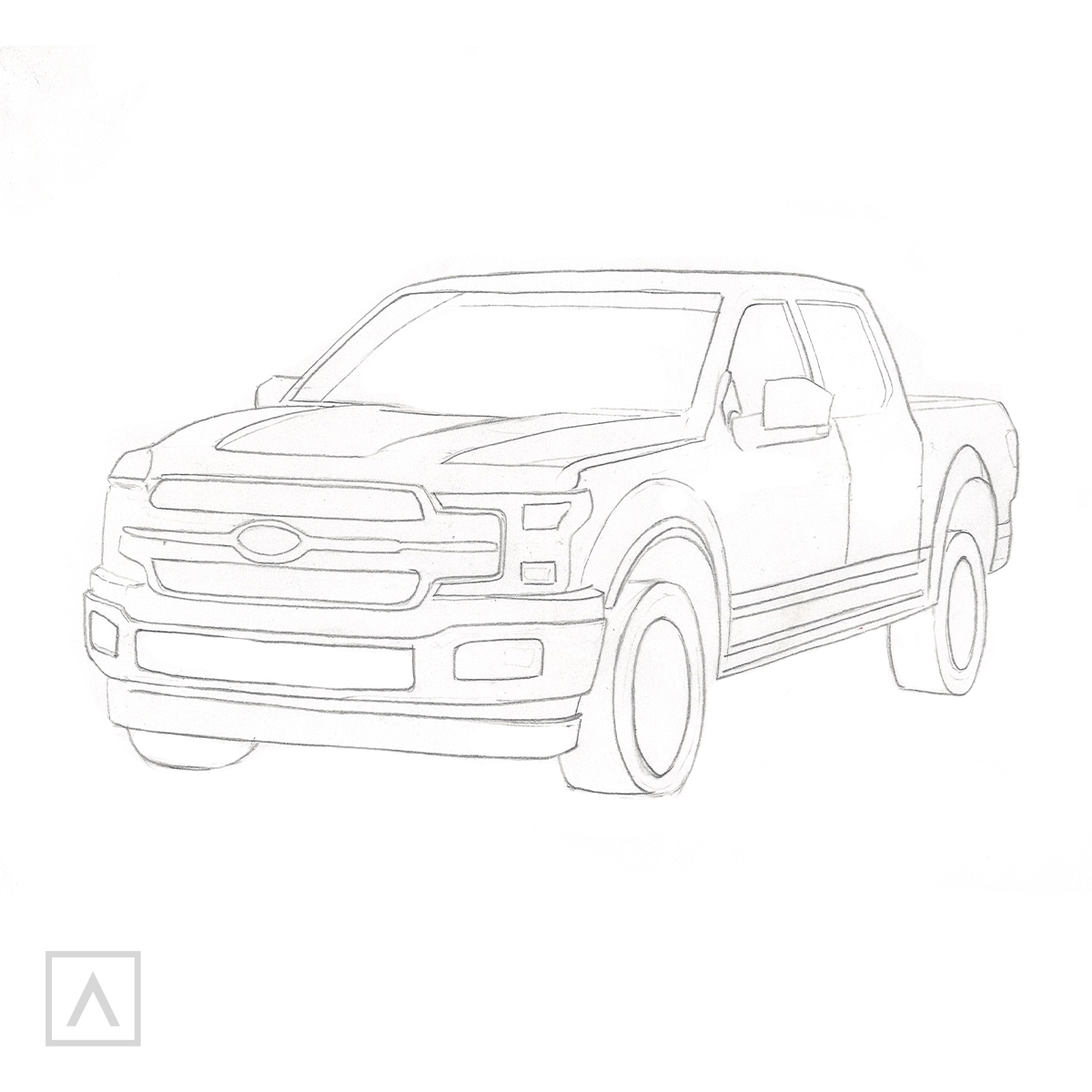 Premium Photo | A drawing of a semi truck driving down a road generative ai