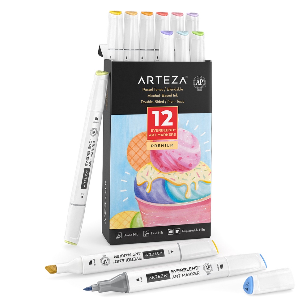 EverBlend Ultra Art Markers, Pastel Colors - Set of 12