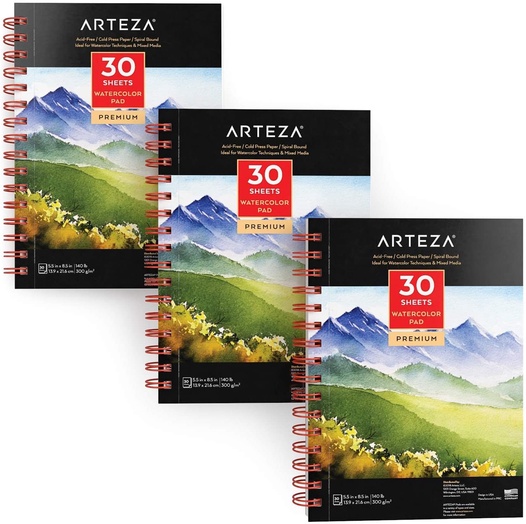 Watercolor Pad 5 5 X 8 5 30 Sheets Pack Of 3 Arteza The most common arteza watercolor material is paper. watercolor pad 5 5 x 8 5 30 sheets pack of 3