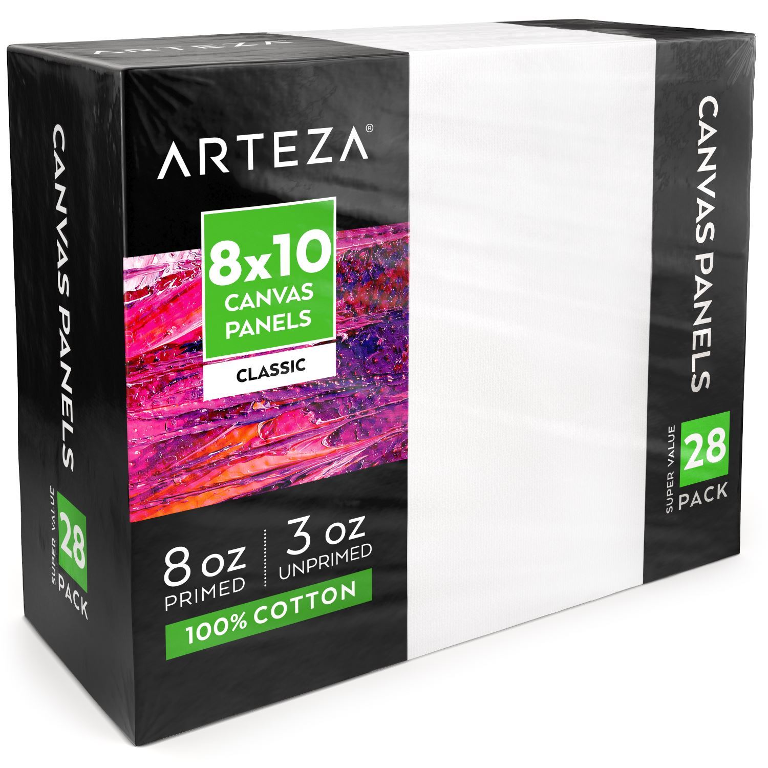 Canvas Panels Classic 8 X 10 In Pack Of 28 Arteza