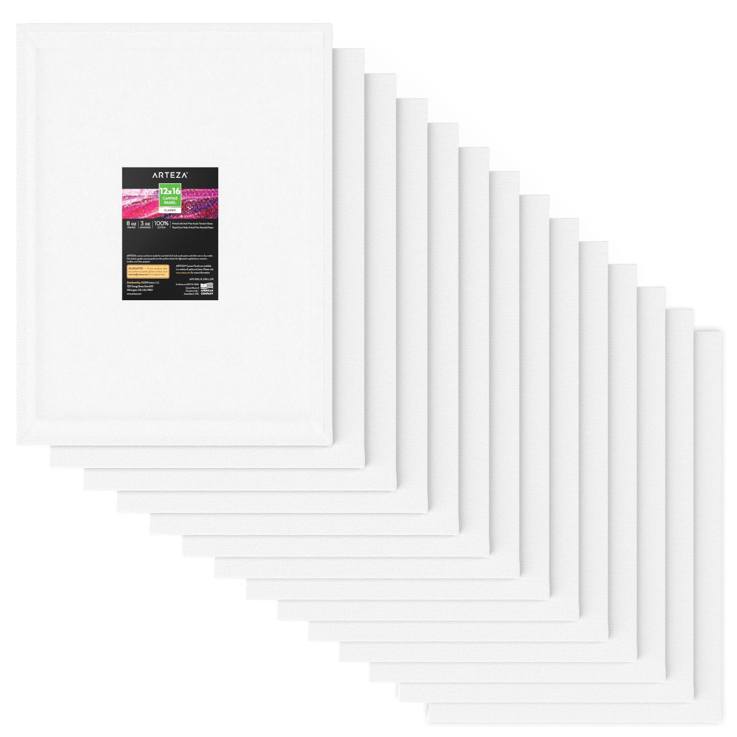 Canvas Panels Classic 12 X 16 In Pack Of 14 Arteza