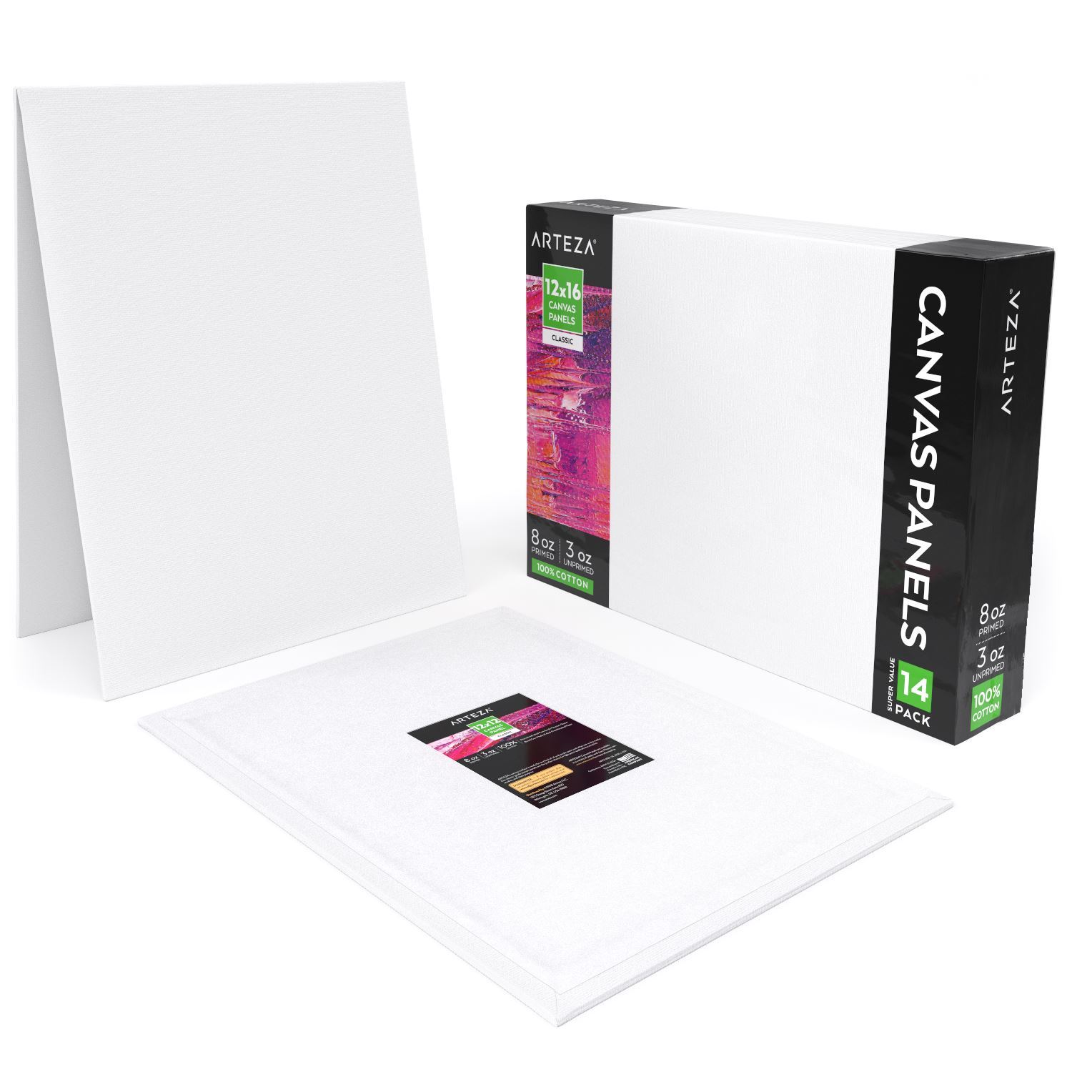 Canvas Panels Classic 12 X 16 In Pack Of 14 Arteza