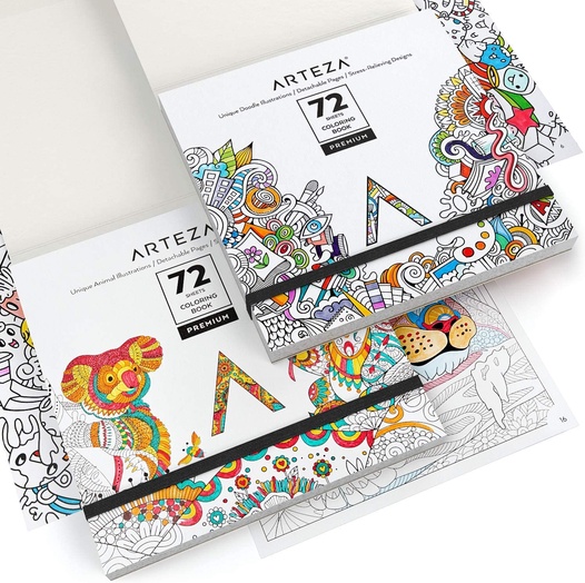 Coloring Books Animal Doodle Illustrations Arteza