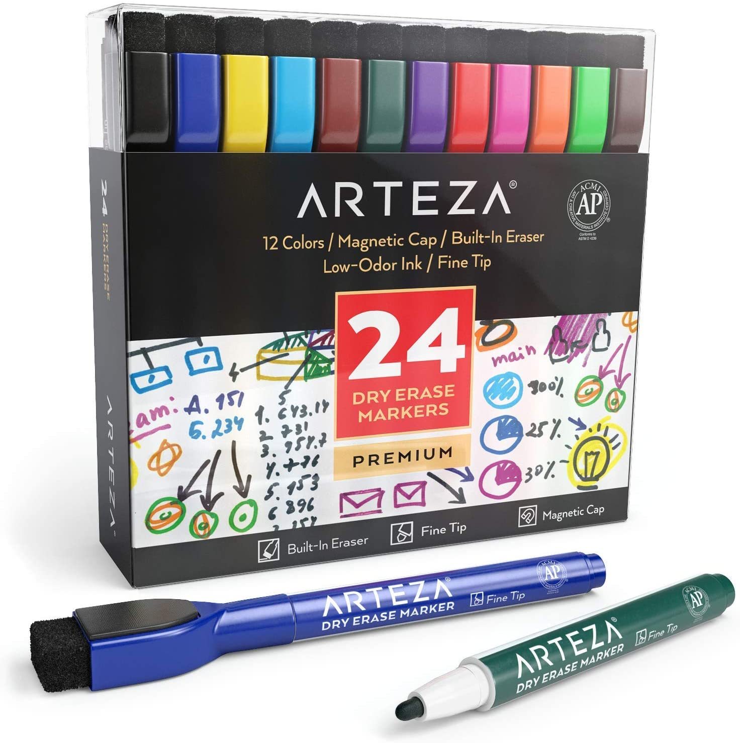 8 Colors Set Magnetic White Board Marker Pens With Dry Erase Eraser Prof