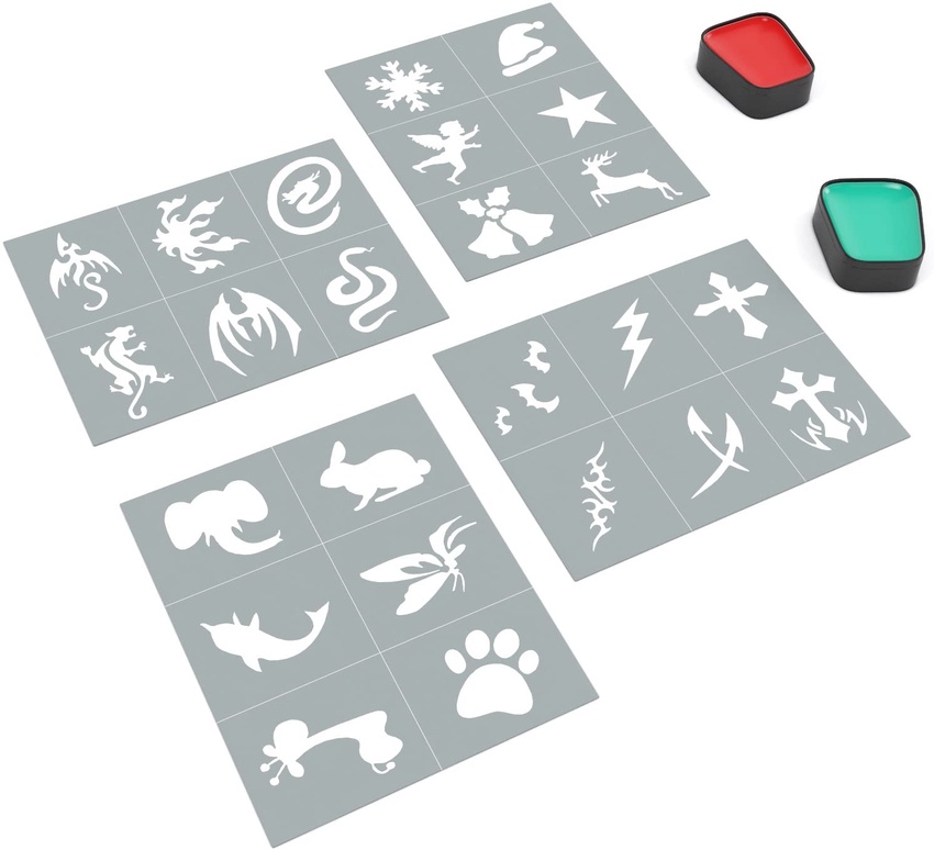 Face Painting Kit 16 Colors With Brush Stencils Tattoos Arteza