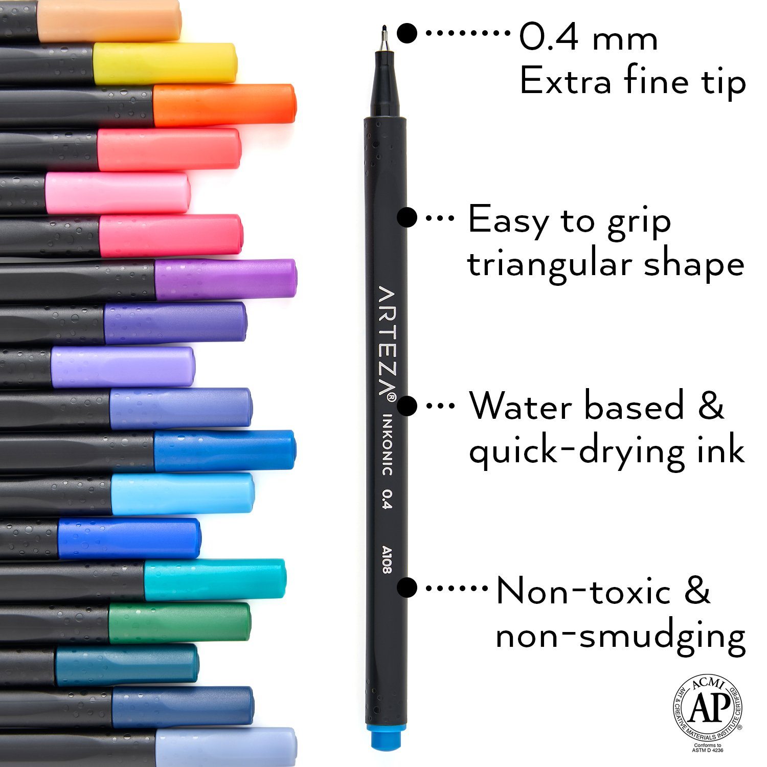 24Color 0.4mm Fineliner Pen Set Fine Liner Colouring Fineliners Assorted Colour*