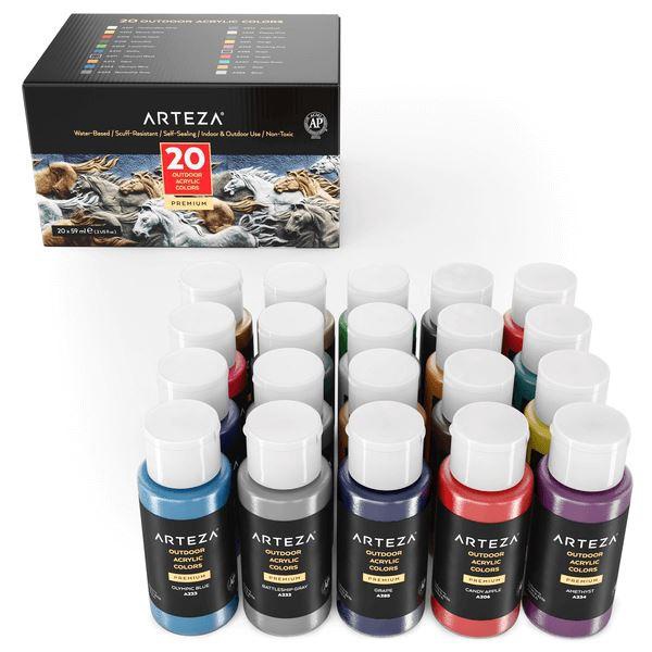 Outdoor Acrylic Paint 59ml Bottles Set Of 20 Arteza