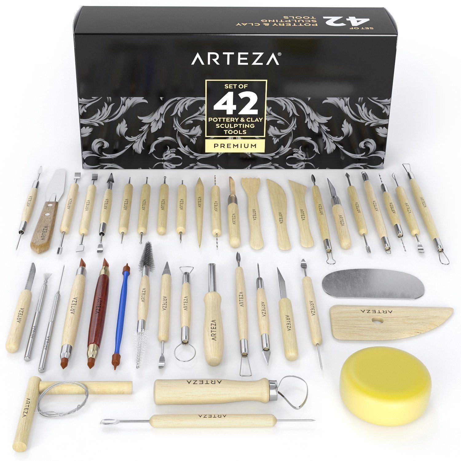 Kit for Modeling Carving Clay and Sculpting Tool Set 7 Elements 22-Piece Pottery and Ceramics