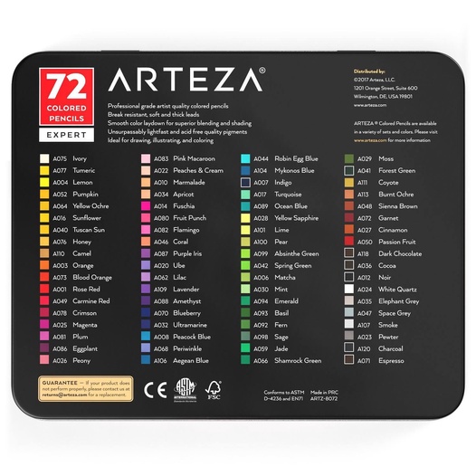 Professional Colored Pencils Set Of 72 Arteza