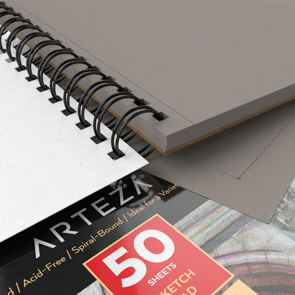 Gray Toned Sketchbook, 5.5" x 8.5", 50 Sheets | ARTEZA