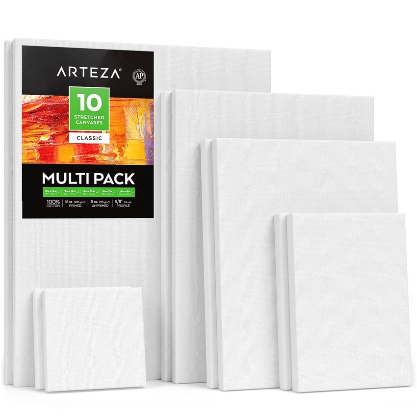 4 X 4 To 11 X 14 Stretched Canvas Multi Pack Arteza