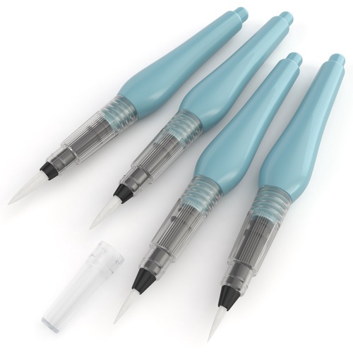 Water Brush Pens - Set of 4 Assorted Tips | ARTEZA