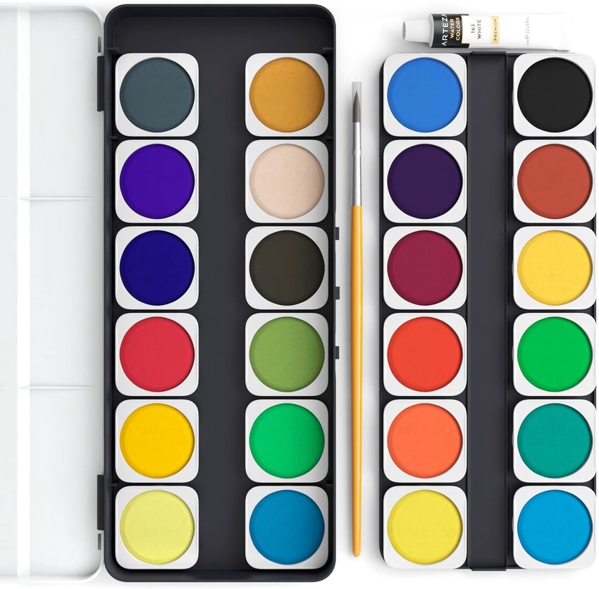 Watercolor Paint Opaque Colors Set Of 25 Arteza If you intend to try something new, start with arteza's art sets. watercolor premium artist paint opaque colors in pans set of 25