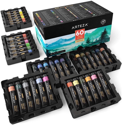 Watercolor Premium Artist Paint 12ml Tubes Set Of 60 Arteza