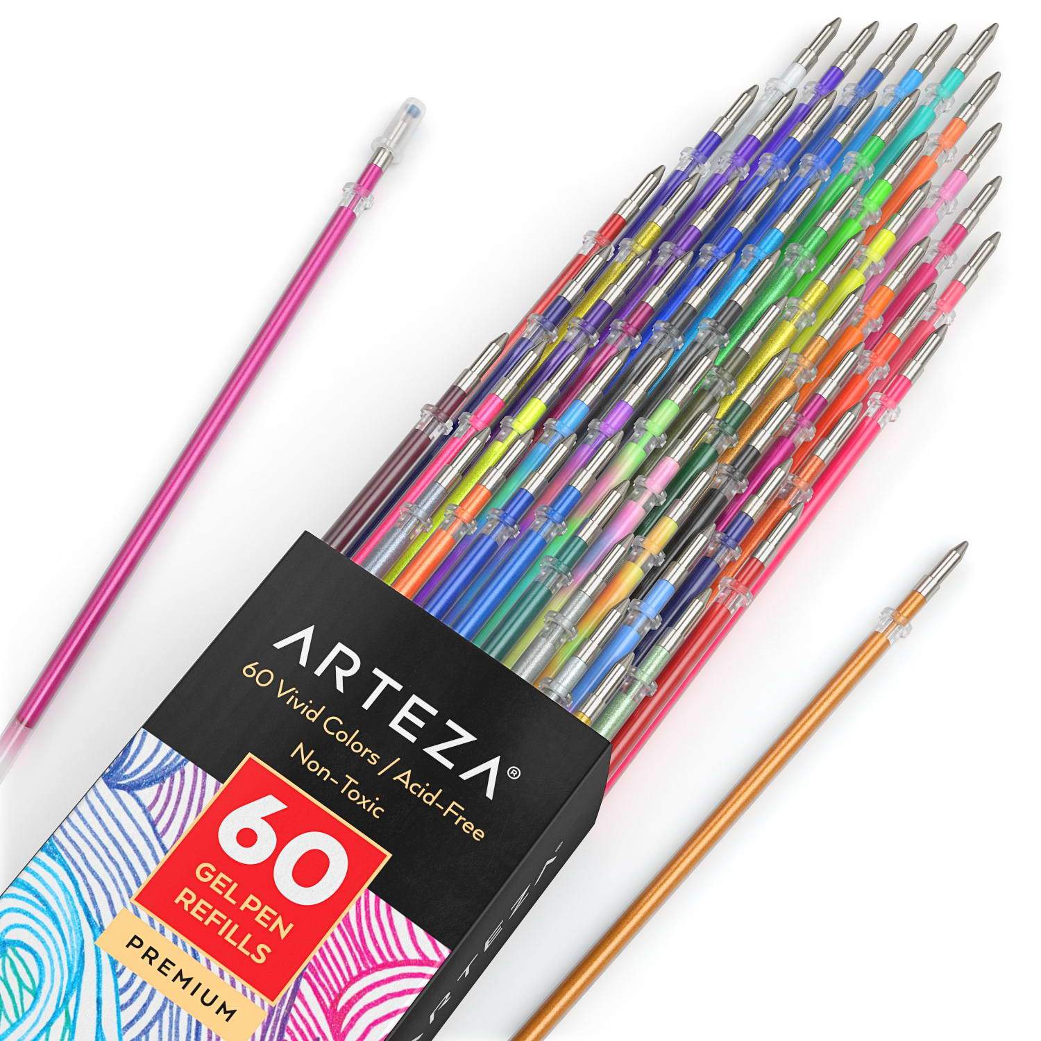 48 Color/SET Refill Multi Colored Painting Gel Ink Ballpoint Pens Refills Rod KW