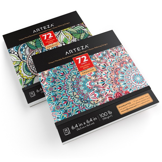Download Coloring Book Set Floral Mandala Illustrations Arteza