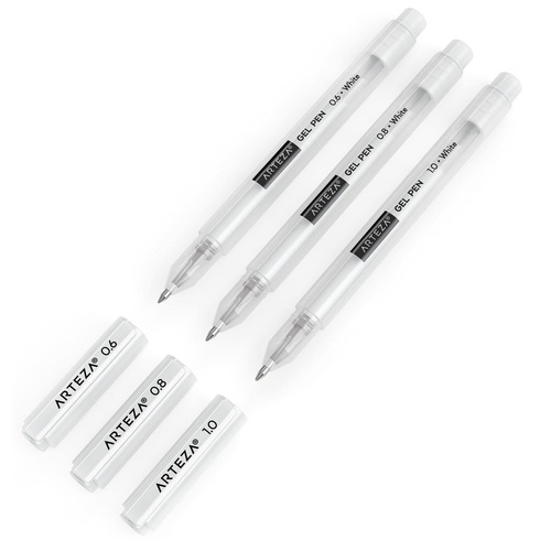 White Gel Pens - Set of 3 | ARTEZA