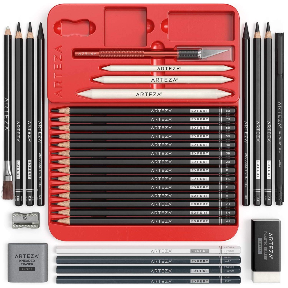Professional Drawing Pencil Set, 33 Pieces | ARTEZA